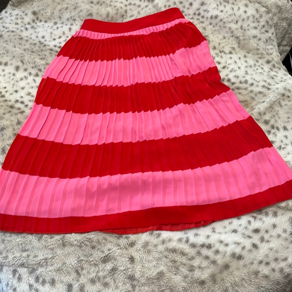 J.Crew pleated skirt pink n red woman’s size 00